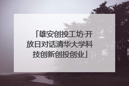 雄安创投工坊·开放日对话清华大学科技创新创投创业