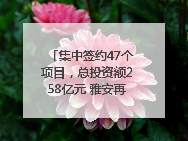 集中签约47个项目，总投资额258亿元 雅安再添发展“新引擎”｜数读西投