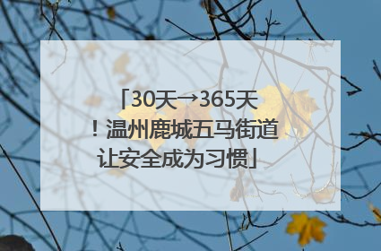 30天→365天！温州鹿城五马街道让安全成为习惯