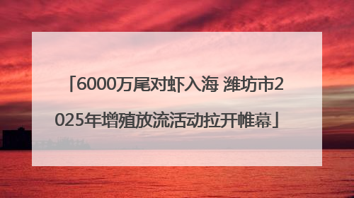 6000万尾对虾入海 潍坊市2025年增殖放流活动拉开帷幕