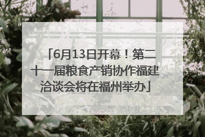 6月13日开幕！第二十一届粮食产销协作福建洽谈会将在福州举办